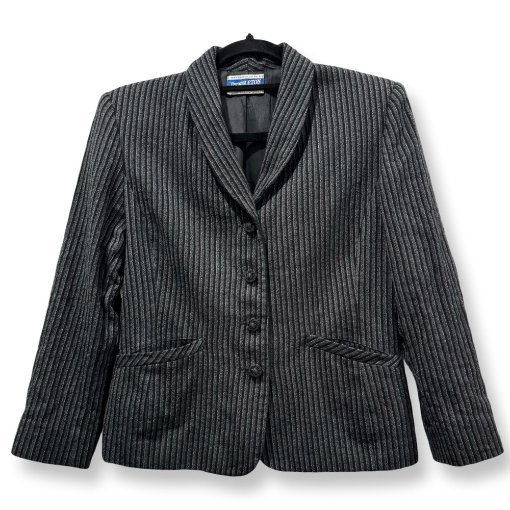 Vintage Pendleton Women’s Wool Button-Up Blazer Stripes Tailored Jacket Classic
